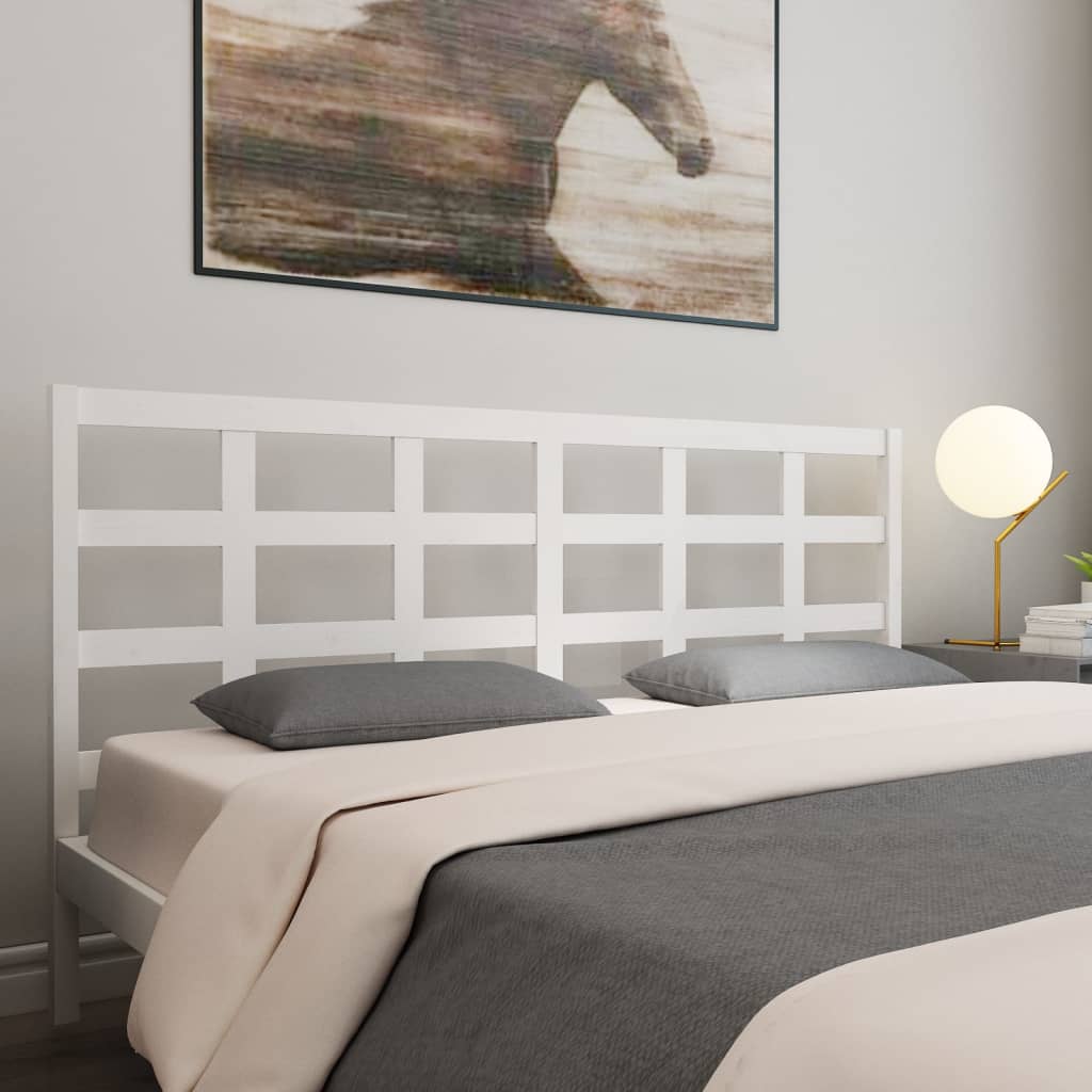 vidaXL Sängynpääty valkoinen 205,5x4x100 cm täysi mänty