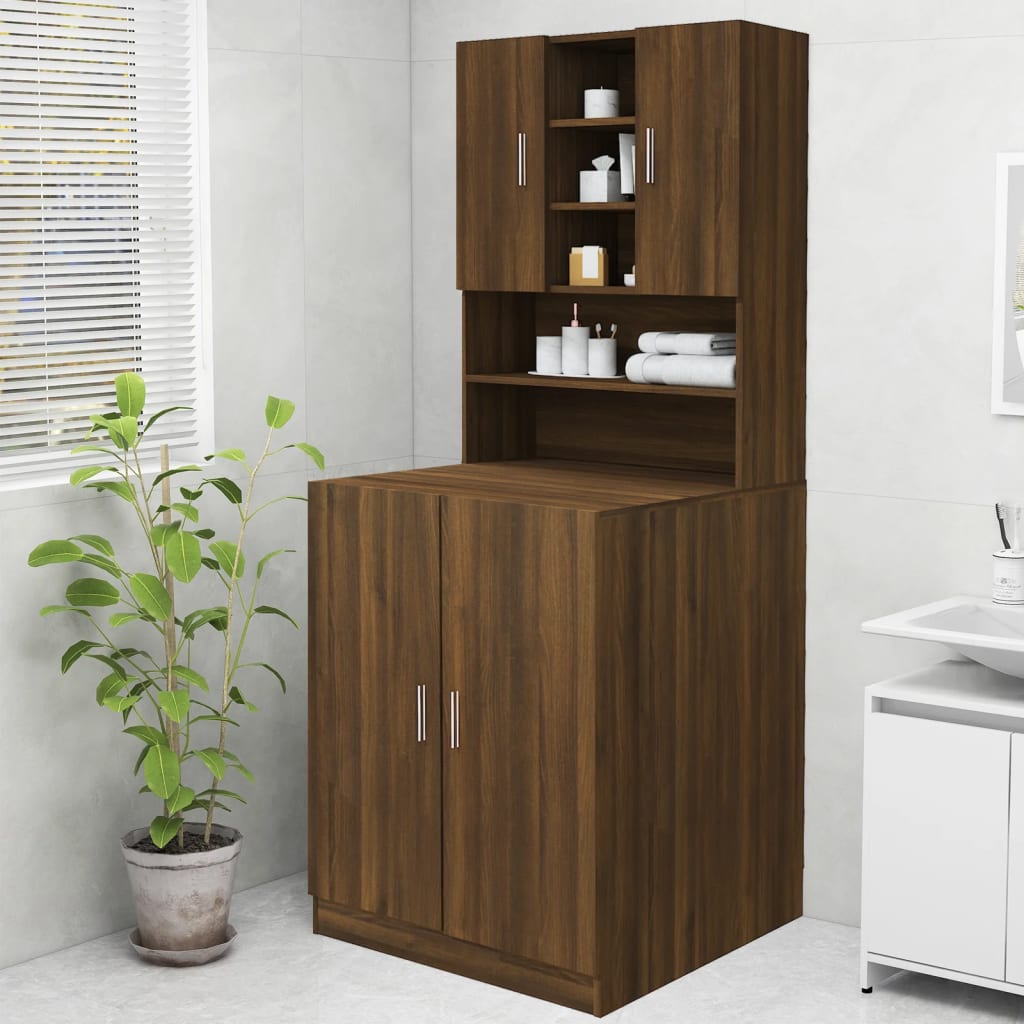 vidaXL Pesukonekaappi ruskea tammi 70,5x25,5x90 cm