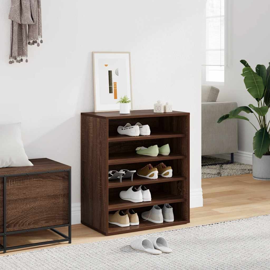 vidaXL Kenkäteline ruskea tammi 60x35x70 cm tekninen puu