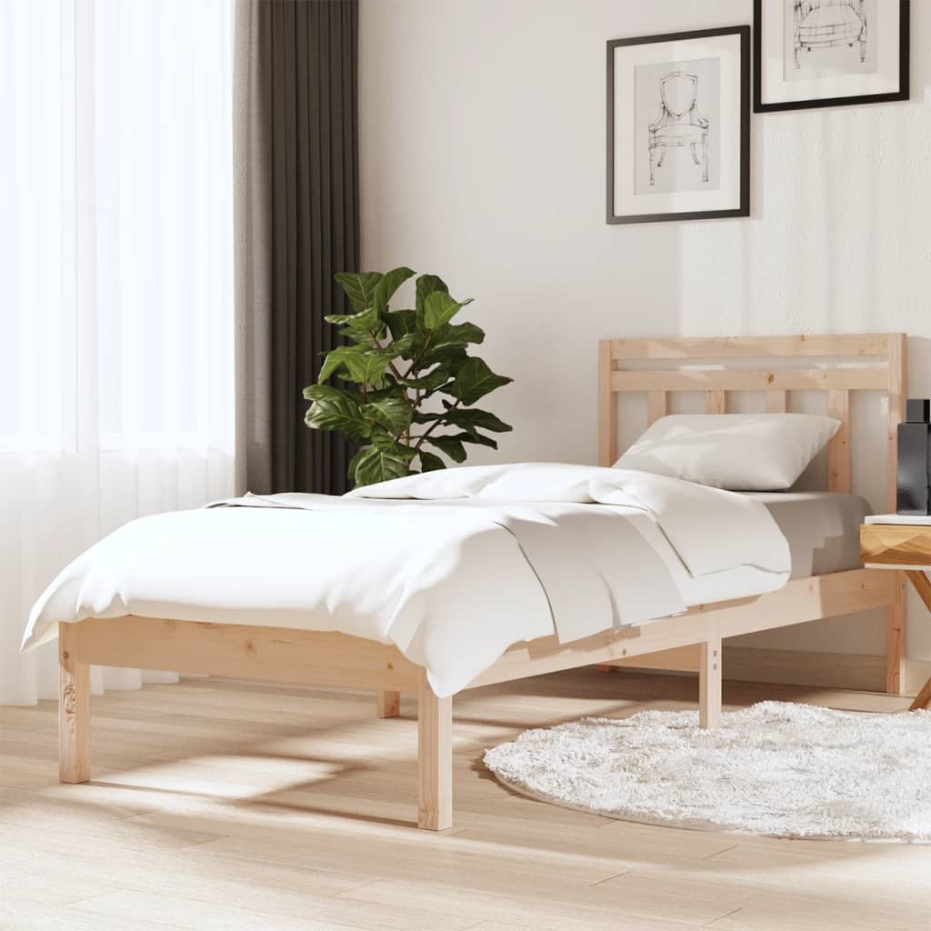 vidaXL Sängynrunko 75x190 cm Small Single täysi puu