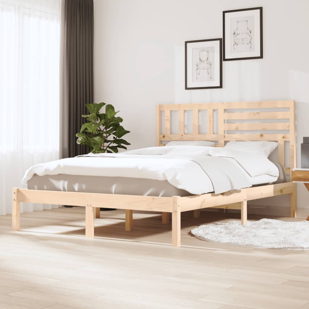 vidaXL Sängynrunko 150x200 cm King Size täysi mänty