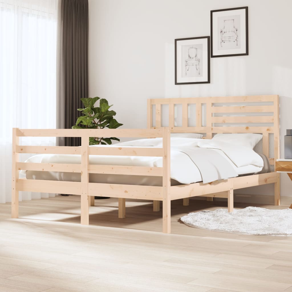 vidaXL Sängynrunko 120x190 cm Small Double täysi puu