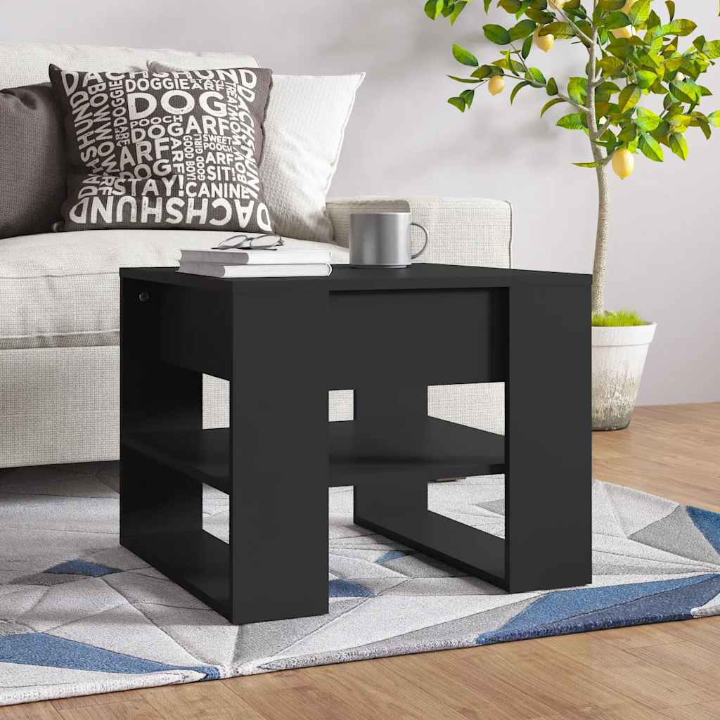 vidaXL Sohvapöytä musta 55,5x55x45 cm tekninen puu