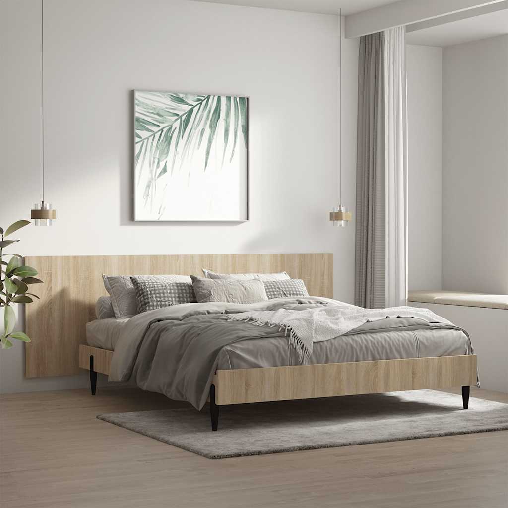 vidaXL Seinäkiinnitettävä sängynpääty tammi 240x1,5x80 cm tekninen puu