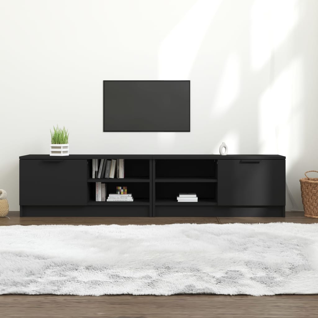 vidaXL TV-tasot 2 kpl musta 80x35x36,5 cm tekninen puu