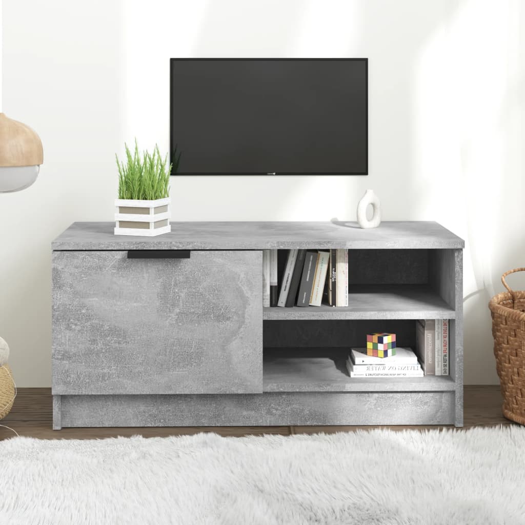 vidaXL TV-taso betoninharmaa 80x35x36,5 cm tekninen puu