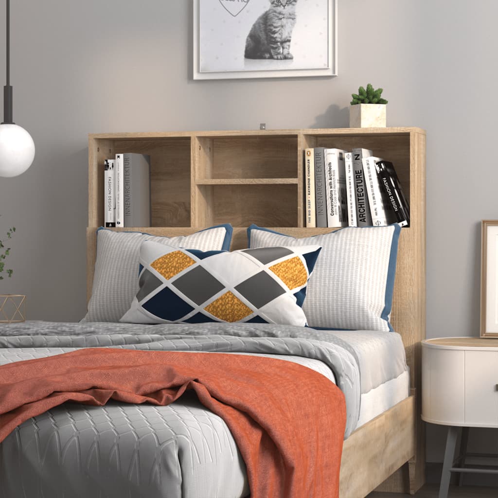 vidaXL Sängynpääty säilytystilalla Sonoma-tammi 100x19x103,5 cm
