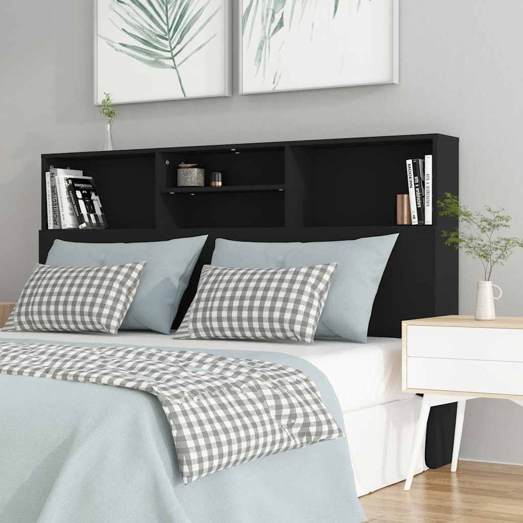vidaXL Sängynpääty säilytystilalla musta 160x19x103,5 cm