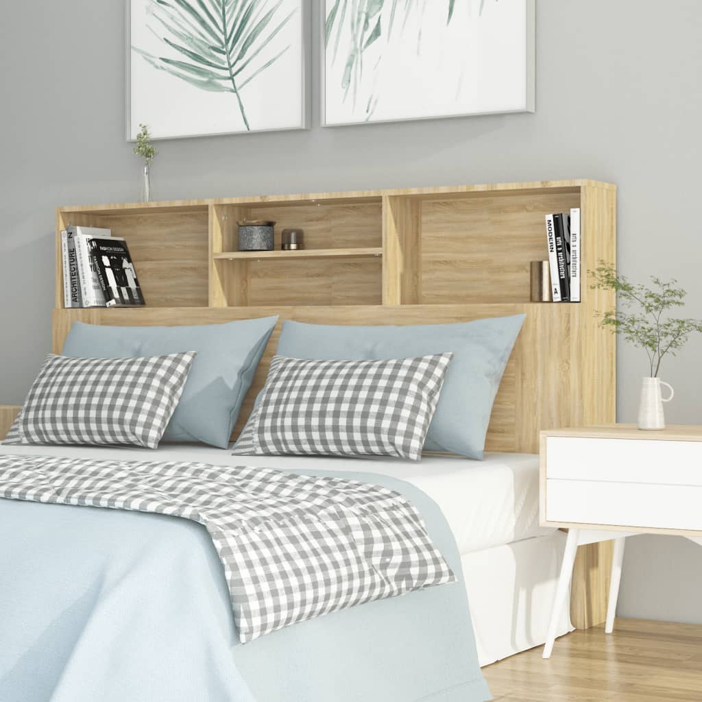 vidaXL Sängynpääty säilytystilalla Sonoma-tammi 160x19x103,5 cm
