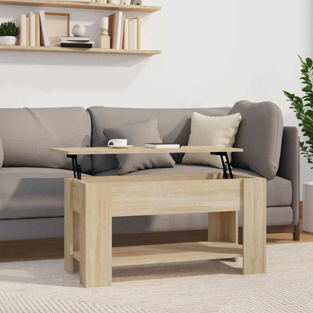 vidaXL Sohvapöytä Sonoma-tammi 101x49x52 cm tekninen puu
