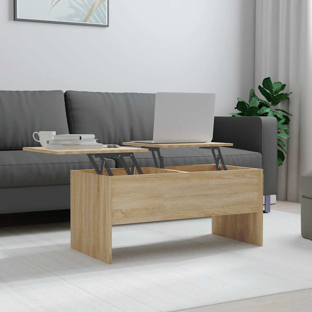 vidaXL Sohvapöytä Sonoma-tammi 102x50,5x46,5 cm tekninen puu