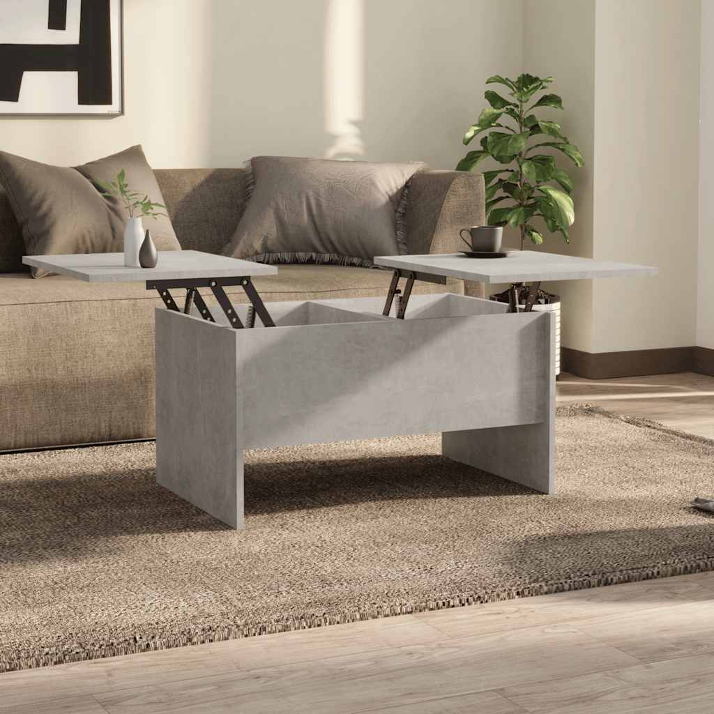 vidaXL Sohvapöytä betoninharmaa 80x50x42,5 cm tekninen puu