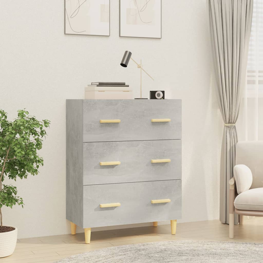 vidaXL Senkki betoninharmaa 70x34x90 cm tekninen puu