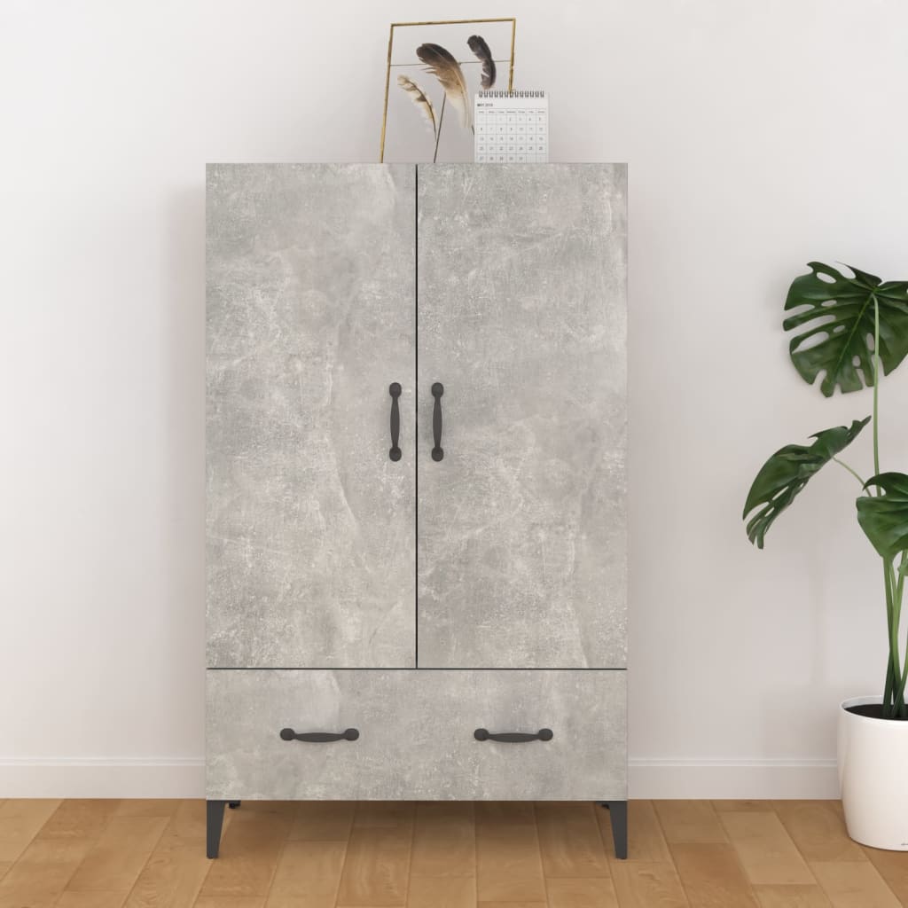 vidaXL Kaappi betoninharmaa 70x31x115 cm tekninen puu