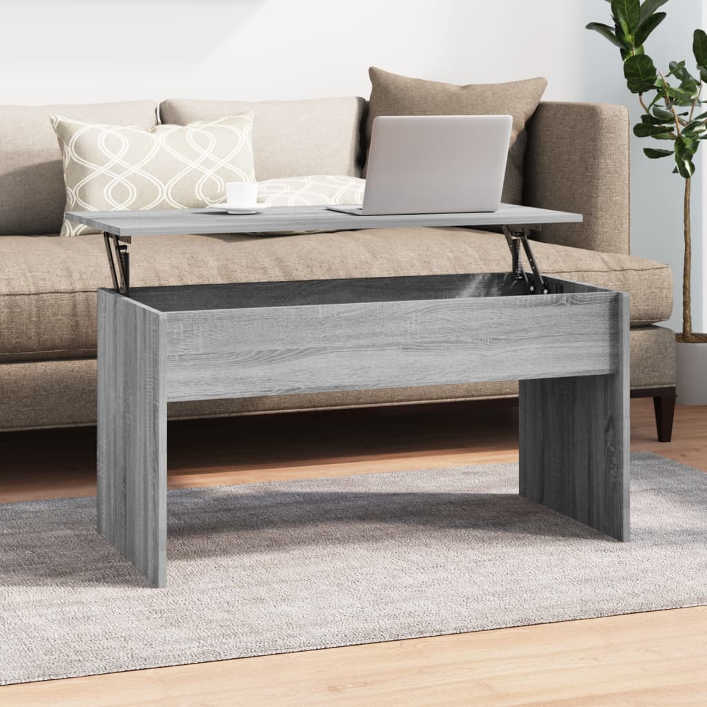 vidaXL Sohvapöytä harmaa Sonoma 102x50,5x52,5 cm tekninen puu