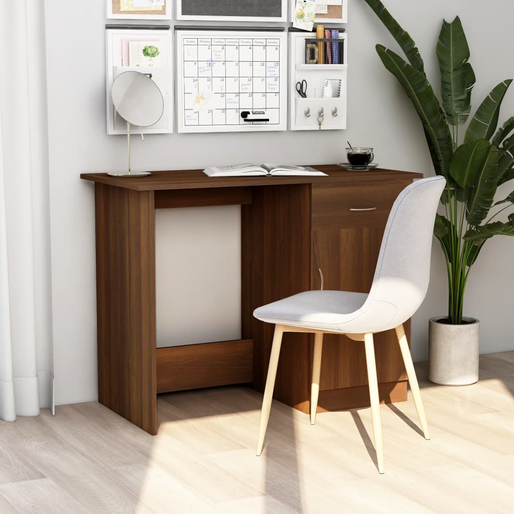 vidaXL Työpöytä ruskea tammi 100x50x76 cm tekninen puu
