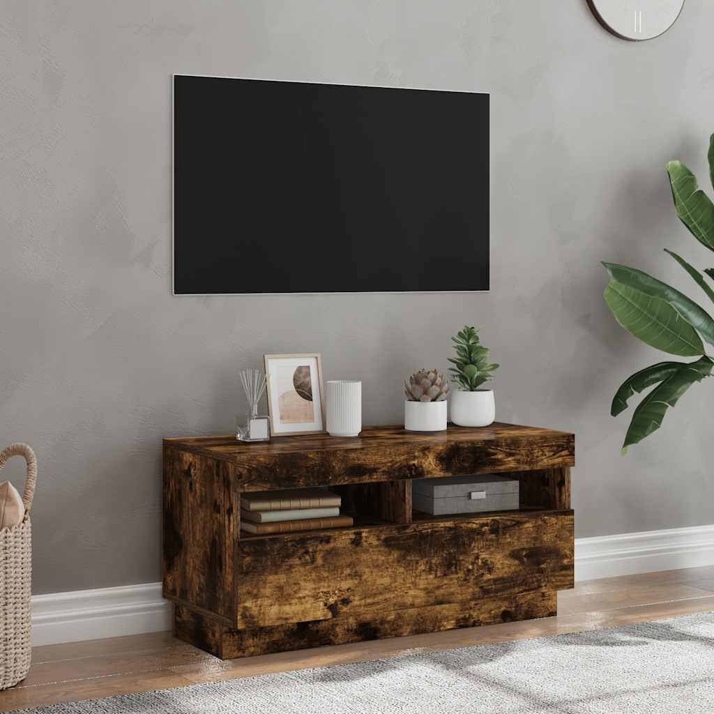 vidaXL TV-taso LED-valoilla savutammi 80x35x40 cm