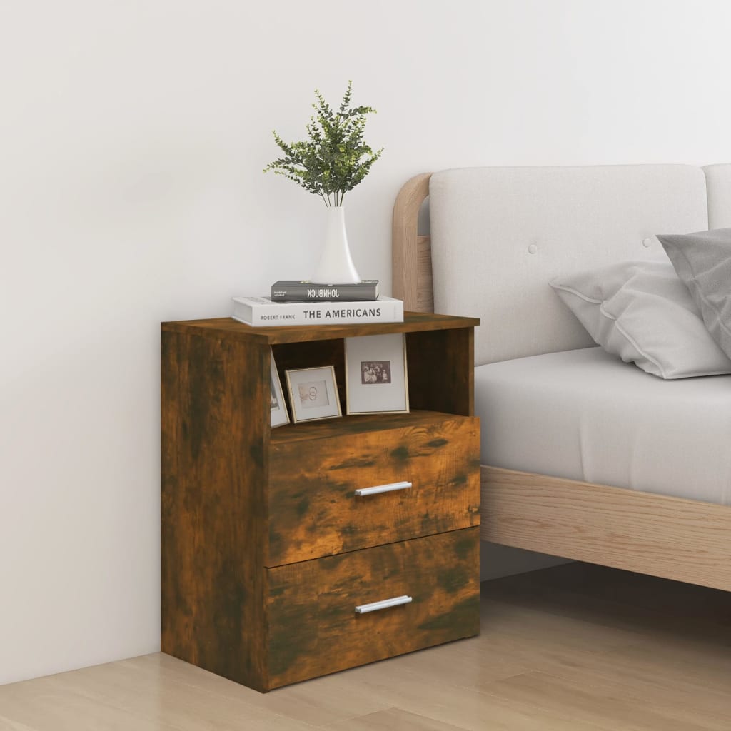 vidaXL Yöpöydät 2 kpl savutammi 50x32x60 cm
