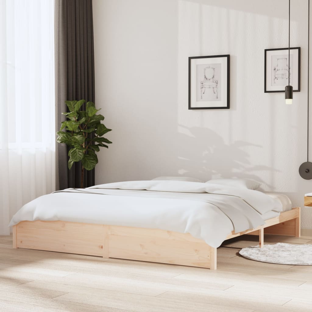 vidaXL Sängynrunko ilman patjaa massiivipuu 200x200 cm