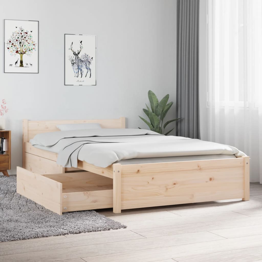vidaXL Sängynrunko laatikoilla 90x190 cm Single