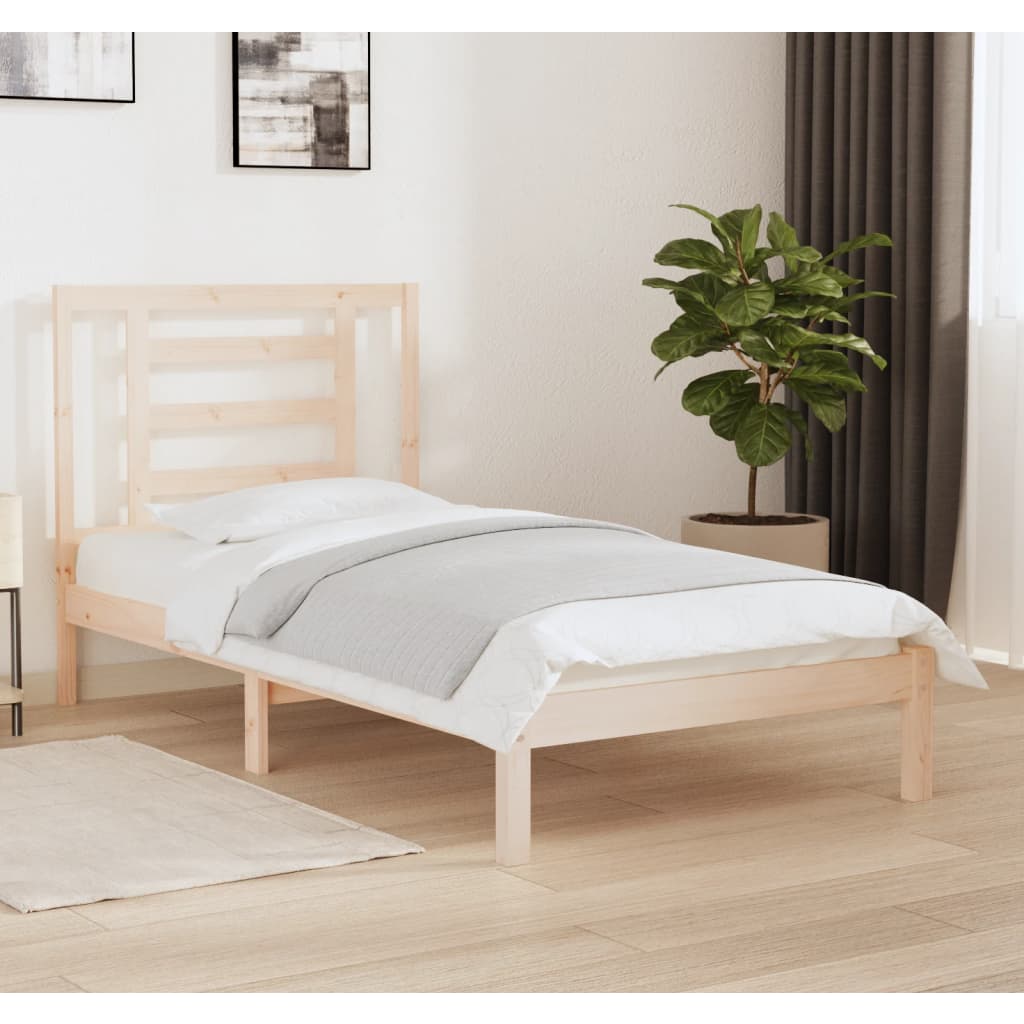 vidaXL Sängynrunko ilman patjaa 90x190 cm täysi mänty