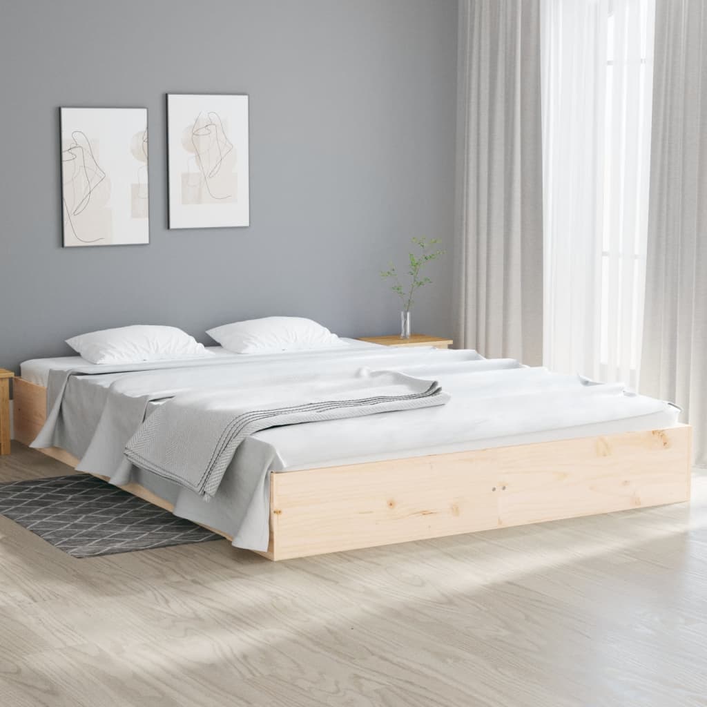 vidaXL Sängynrunko täysi mänty 150x200 cm King Size