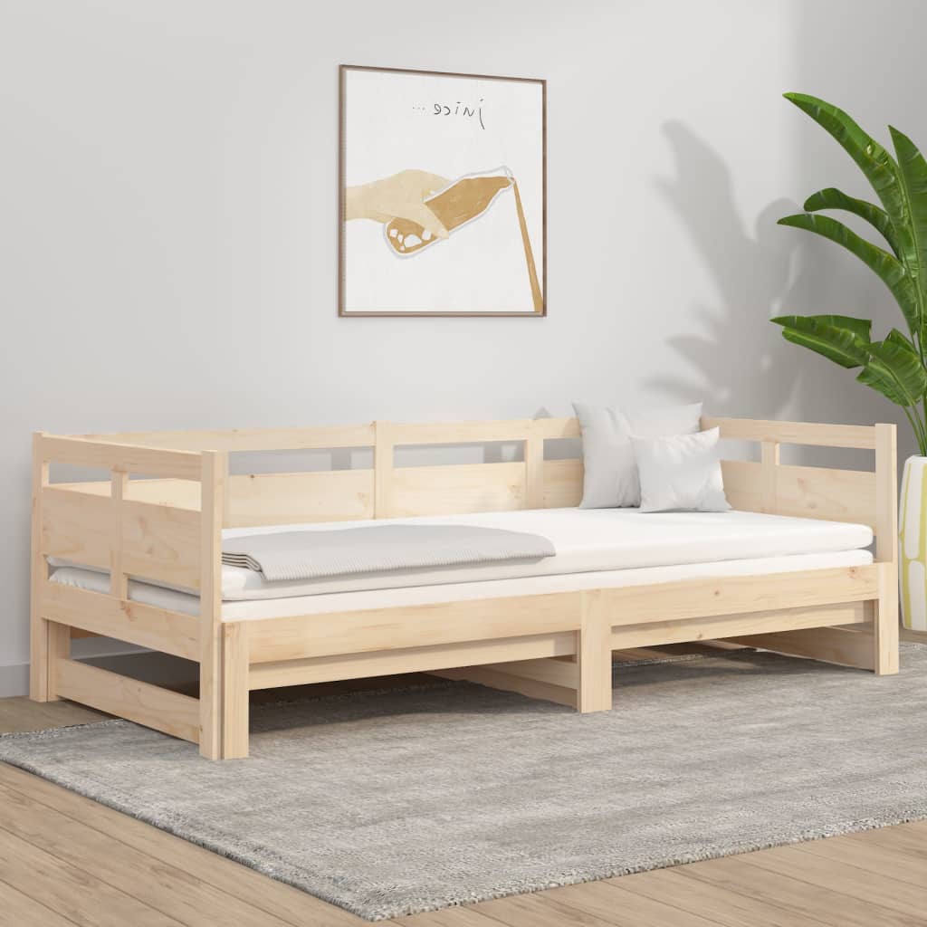 vidaXL Sohvasänky ulosvedettävä täysi mänty 2x (90x190) cm