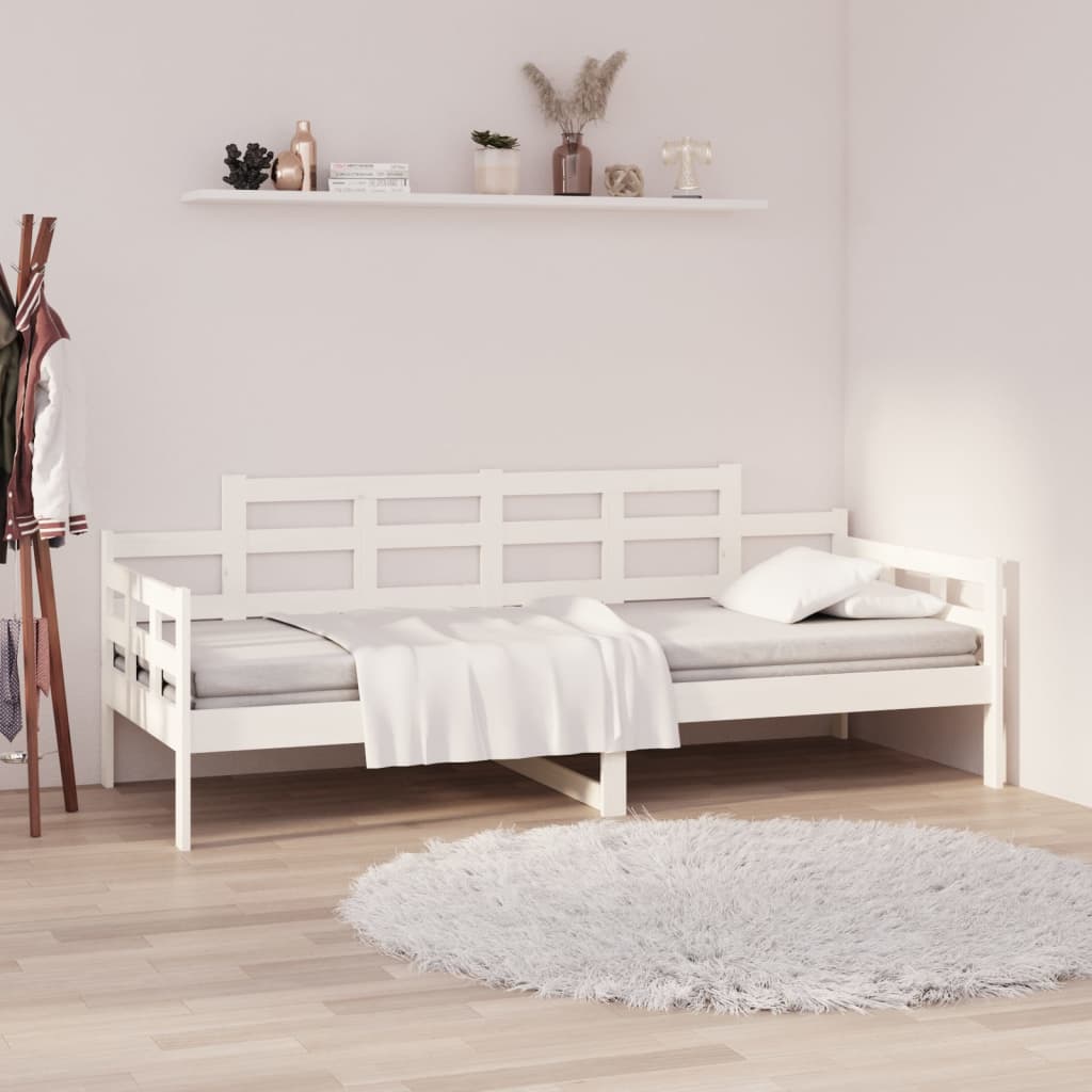 vidaXL Sohvasänky valkoinen täysi mänty 90x190 cm