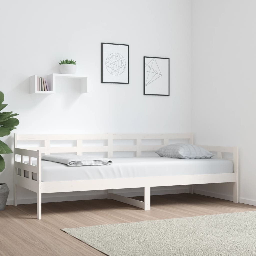 vidaXL Sohvasänky valkoinen täysi mänty 80x200 cm