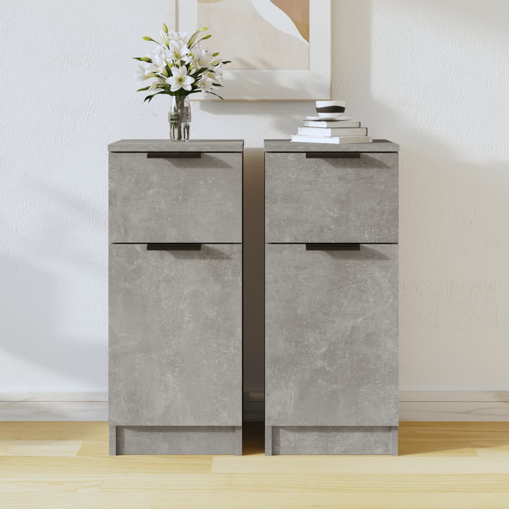 vidaXL Senkit 2 kpl betoninharmaa 30x30x70 cm tekninen puu