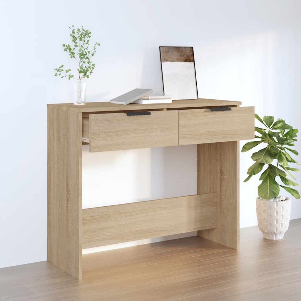 vidaXL Konsolipöytä Sonoma-tammi 90x36x75 cm tekninen puu