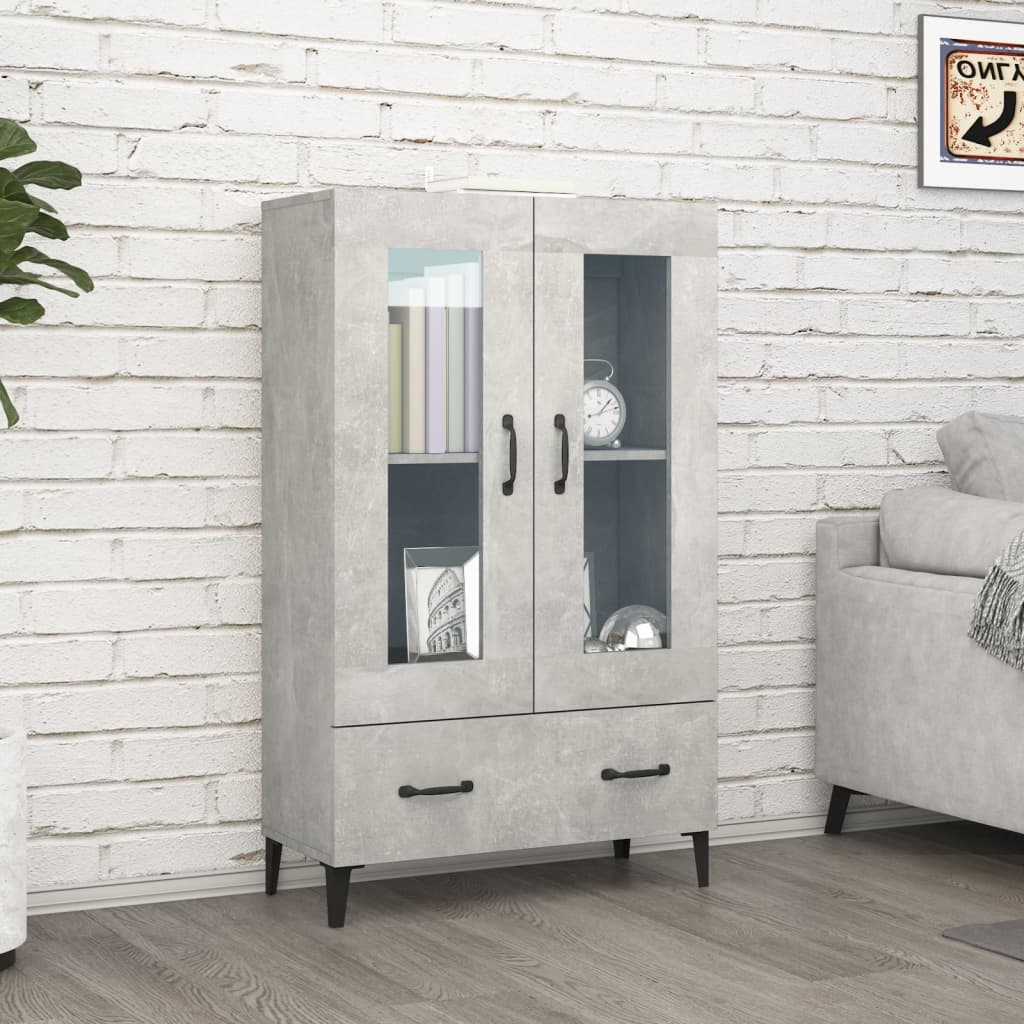 vidaXL Kaappi betoninharmaa 70x31x115 cm tekninen puu
