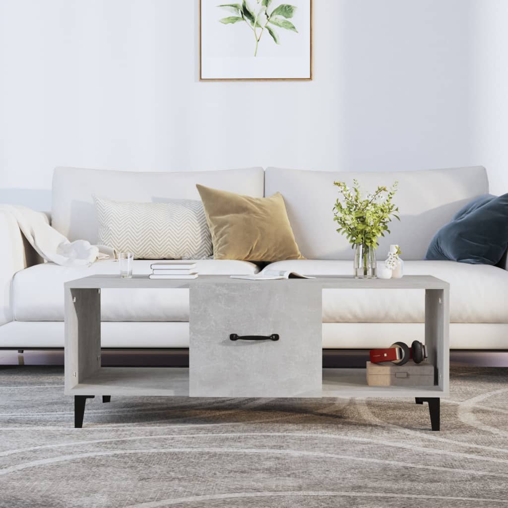 vidaXL Sohvapöytä betoninharmaa 102x50x40 cm tekninen puu