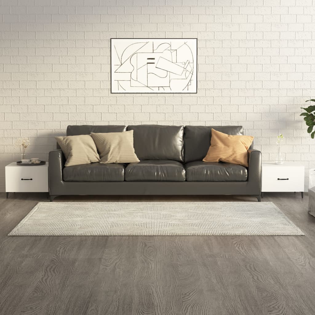 vidaXL Sohvapöytä metallijaloilla 2 kpl valkoinen 50x50x40 cm