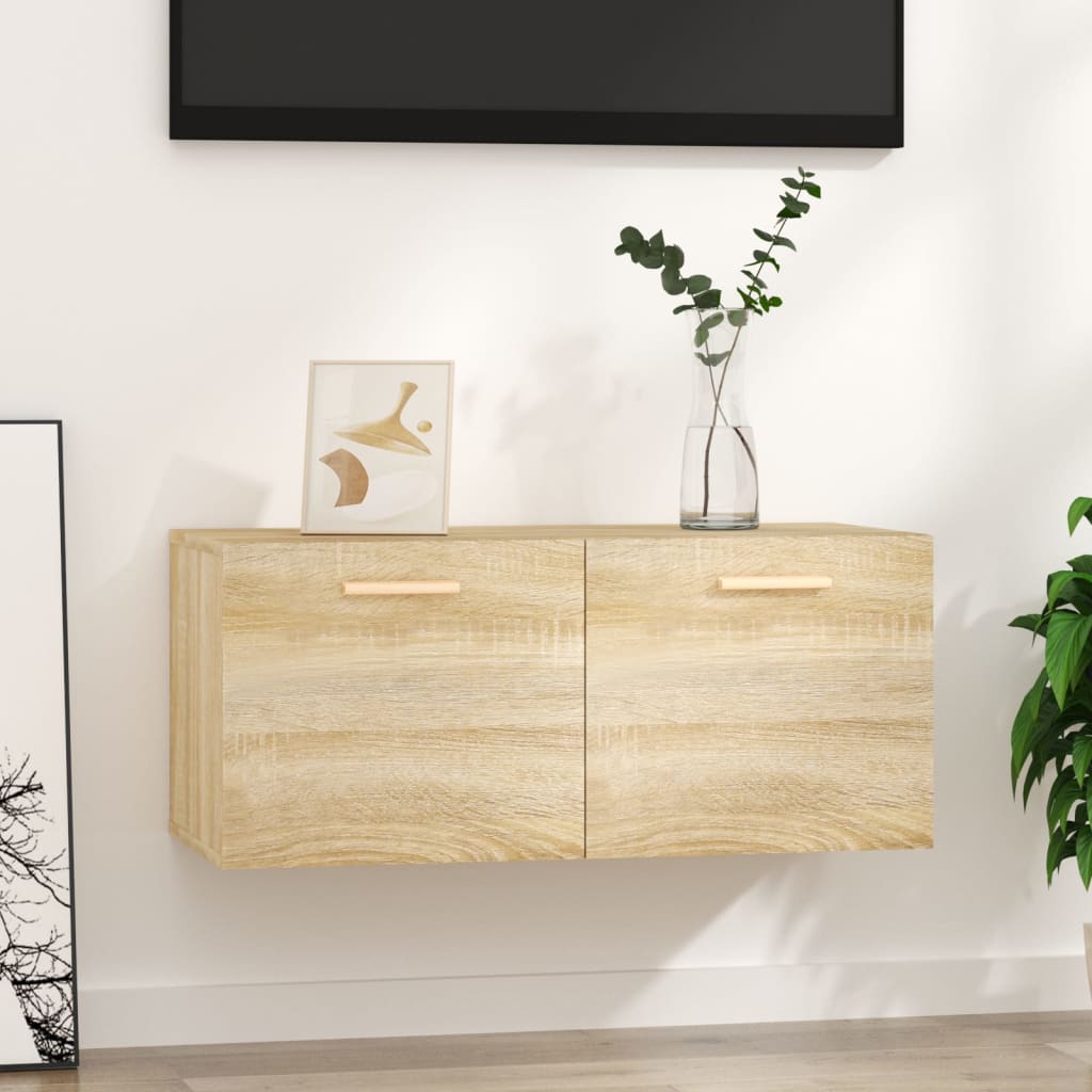 vidaXL Seinäkaappi Sonoma-tammi 80x35x36,5 cm tekninen puu
