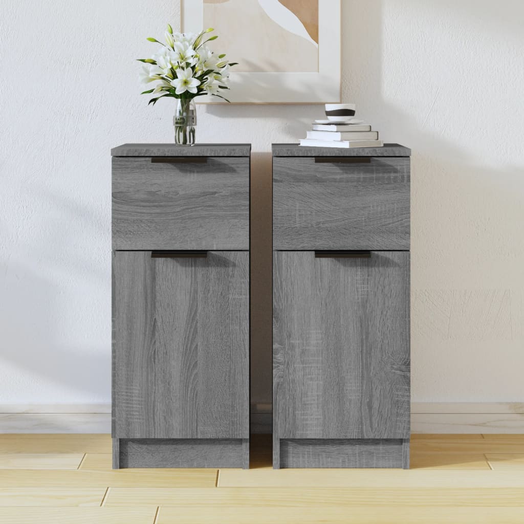 vidaXL Senkit 2 kpl harmaa Sonoma 30x30x70 cm tekninen puu