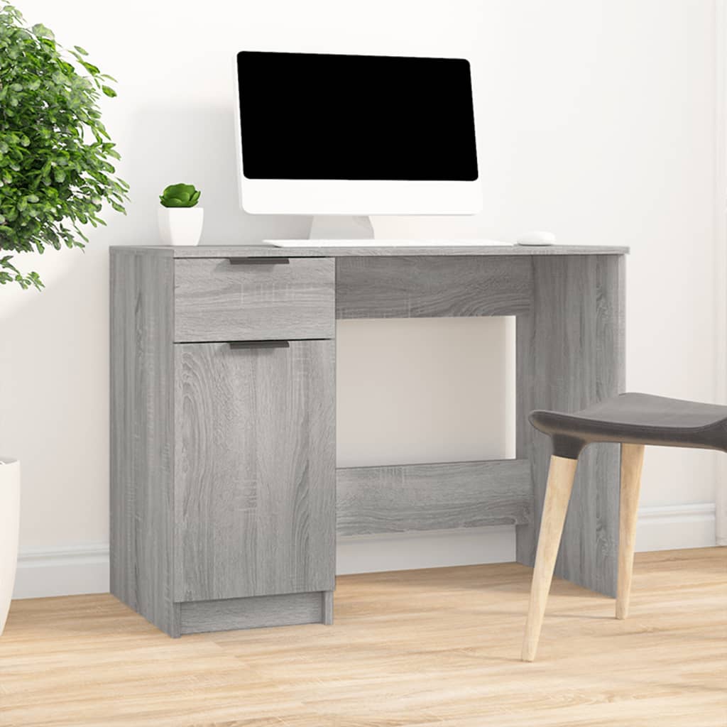 vidaXL Työpöytä harmaa Sonoma 100x50x75 cm tekninen puu