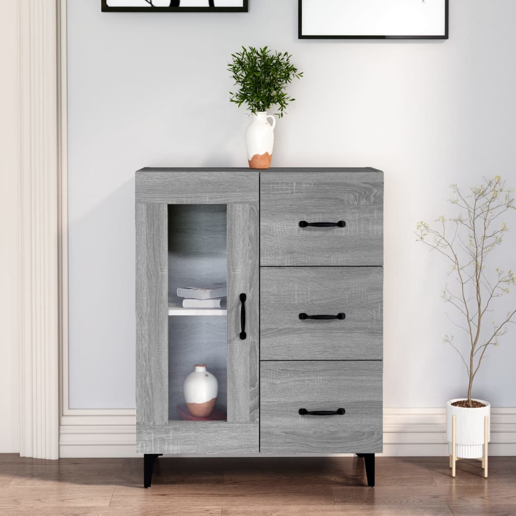 vidaXL Senkki harmaa Sonoma 69,5x34x90 cm tekninen puu