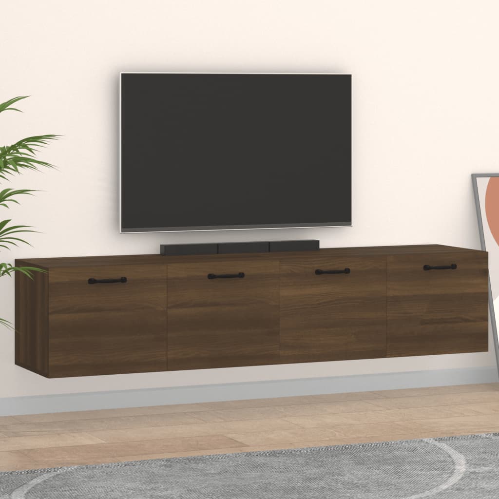 vidaXL Seinäkaapit 2 kpl ruskea tammi 60x36,5x35 cm tekninen puu