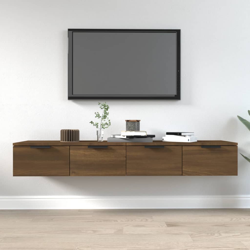 vidaXL Seinäkaapit 2 kpl ruskea tammi 68x30x20 cm tekninen puu
