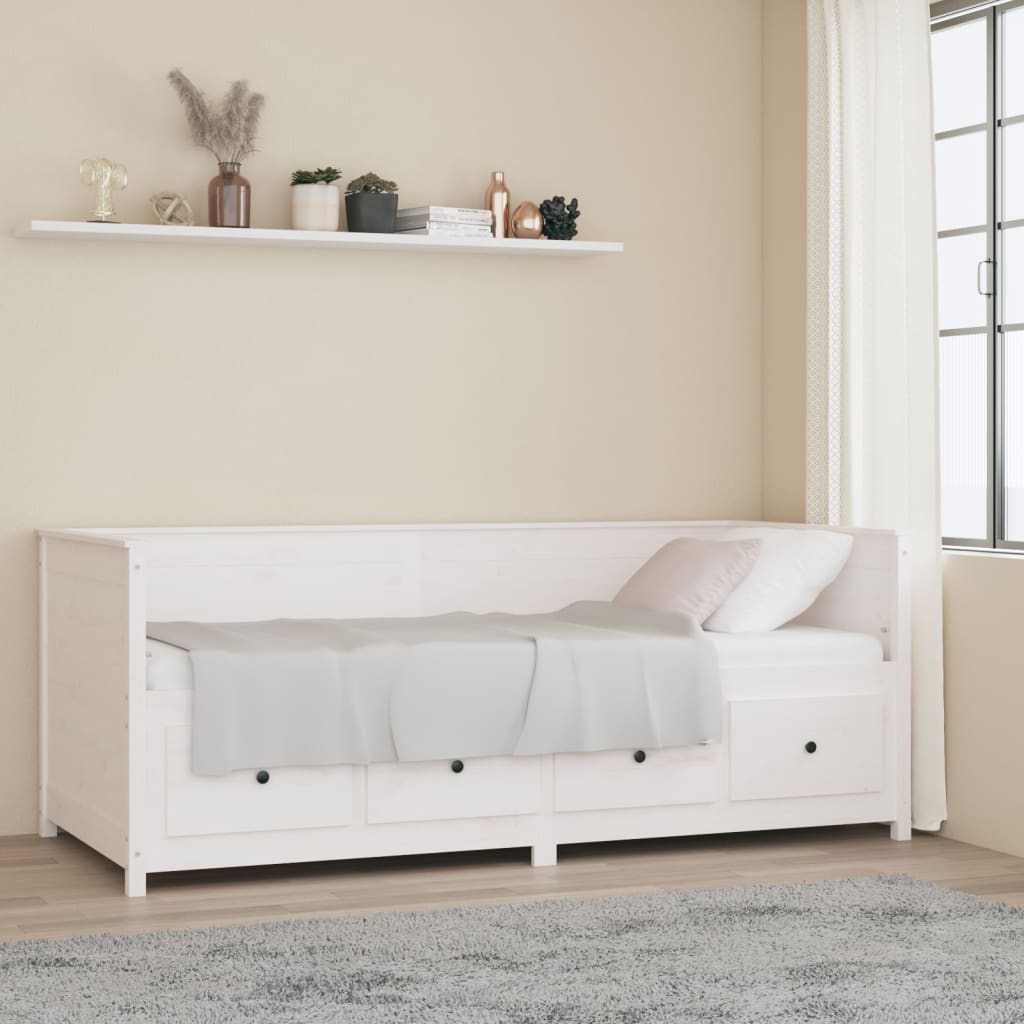 vidaXL Vuodesohva ilman patjaa valkoinen 80x200 cm täysi mänty