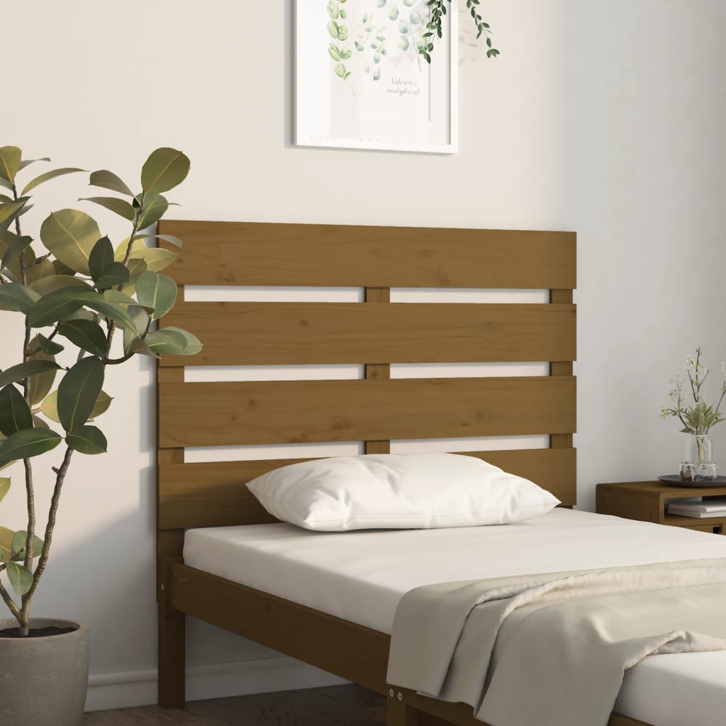 vidaXL Sängynpääty hunajanruskea 75x3x80 cm täysi mänty