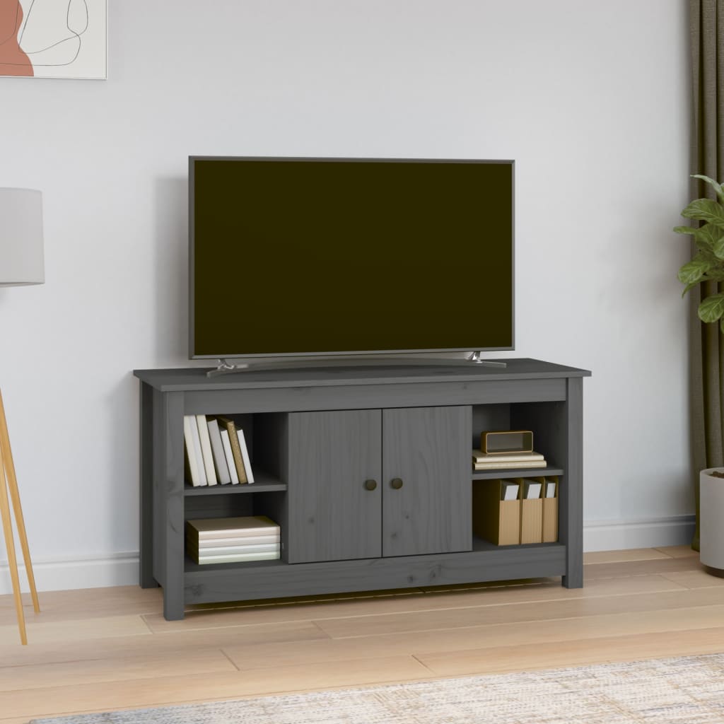 vidaXL TV-taso harmaa 103x36,5x52 cm täysi mänty