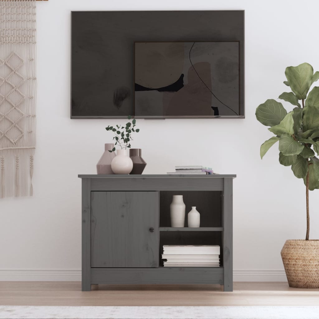 vidaXL TV-kaappi harmaa 70x36,5x52 cm täysi mänty