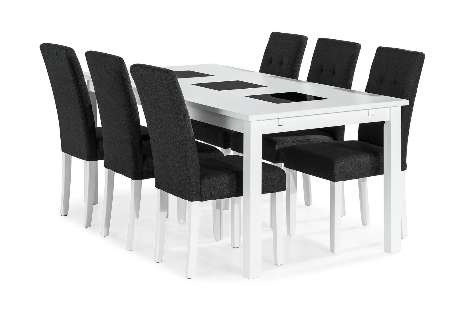 ruokailuryhma-octavia-180-cm-jatkettava-6-leo-tuolia-valkoinen-tummanharmaa