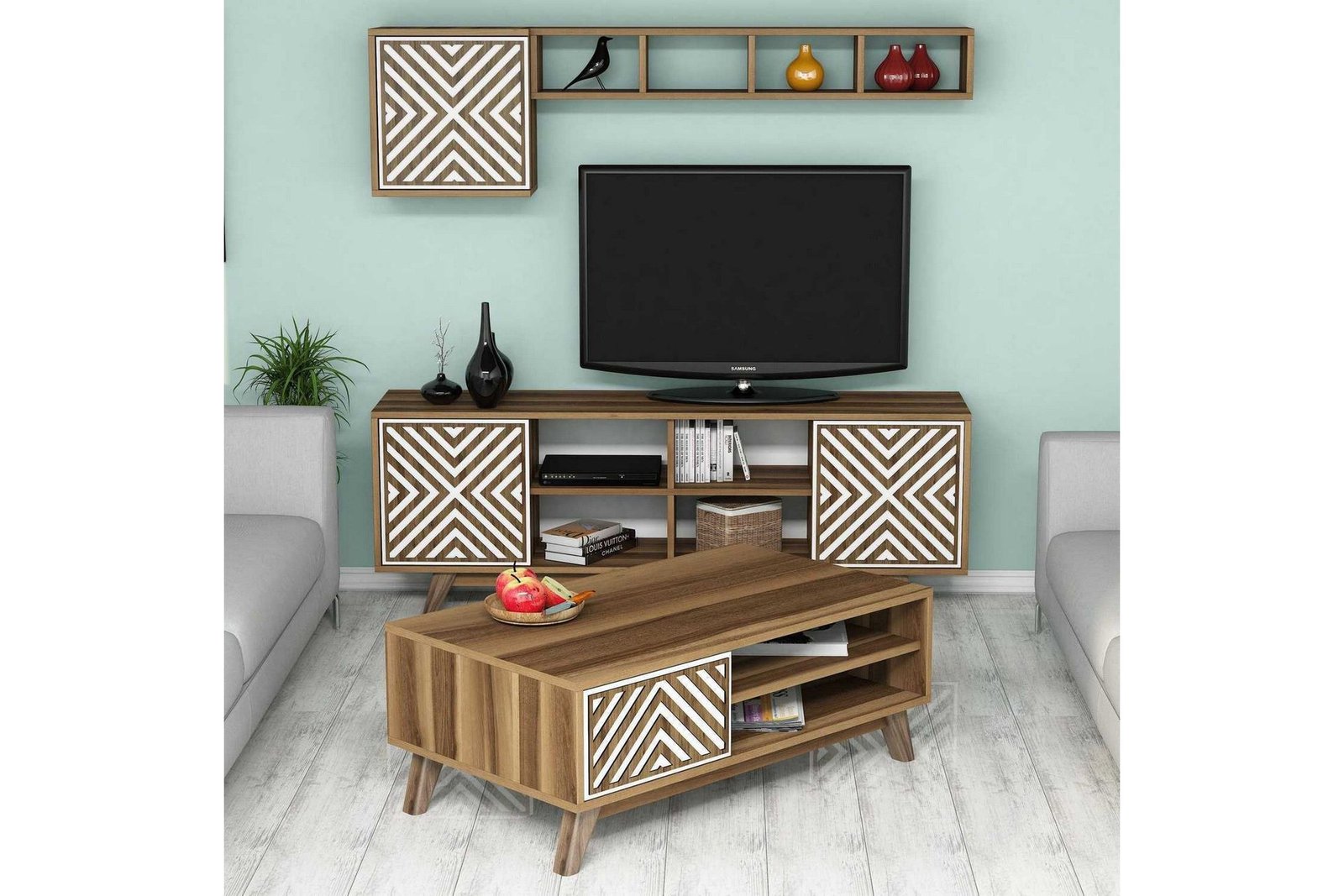 tv-kalustepaketti-amtorp-160-cm-ruskea-valkoinen