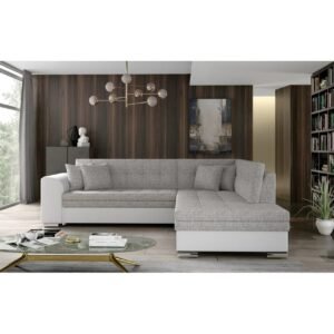 Kulmasohva Eltap Pieretta 260x207x78 cm - Berlin 01, Soft 17, Harmaa, Valkoinen, Oikea