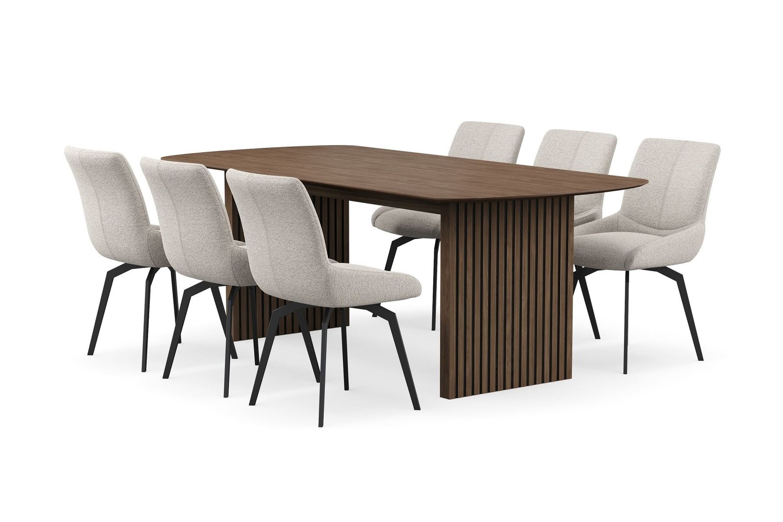 richeto-ruokailuryhma-savutammea-210-cm-ja-6-mora-pyorivaa-tuolia-savustettu-tammi-tummanbeige