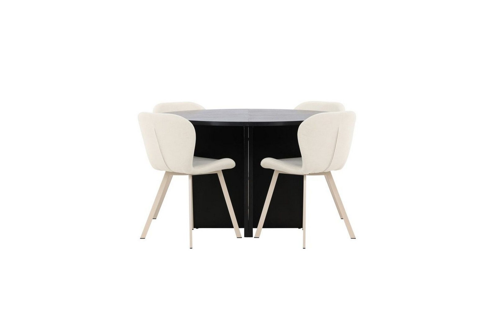 ruokaryhma-strada-pyorea-120-170-cm-musta-lilja-tuoleilla-4-kpl-4-kpl