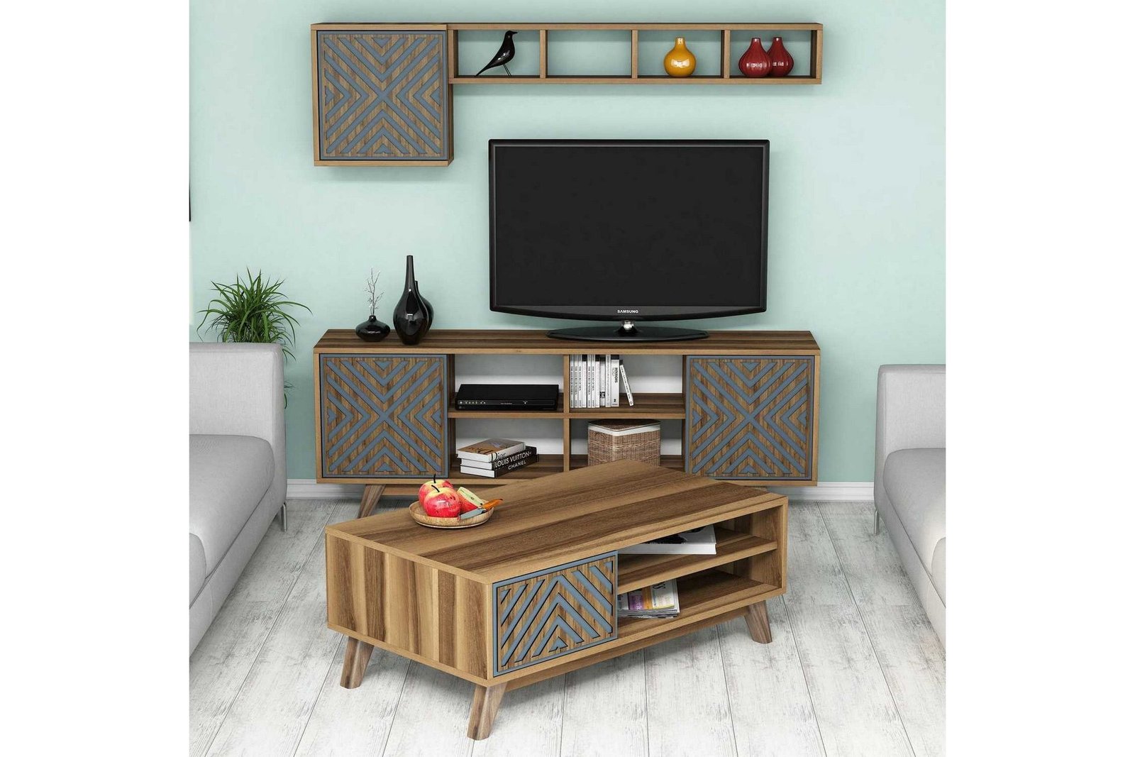tv-kalustepaketti-amtorp-160-cm-sininen-ruskea